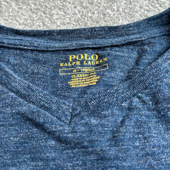 Polo Ralph Lauren Navy Classic Fit Men's Tee Size Medium EUC - Picture 3 of 5
